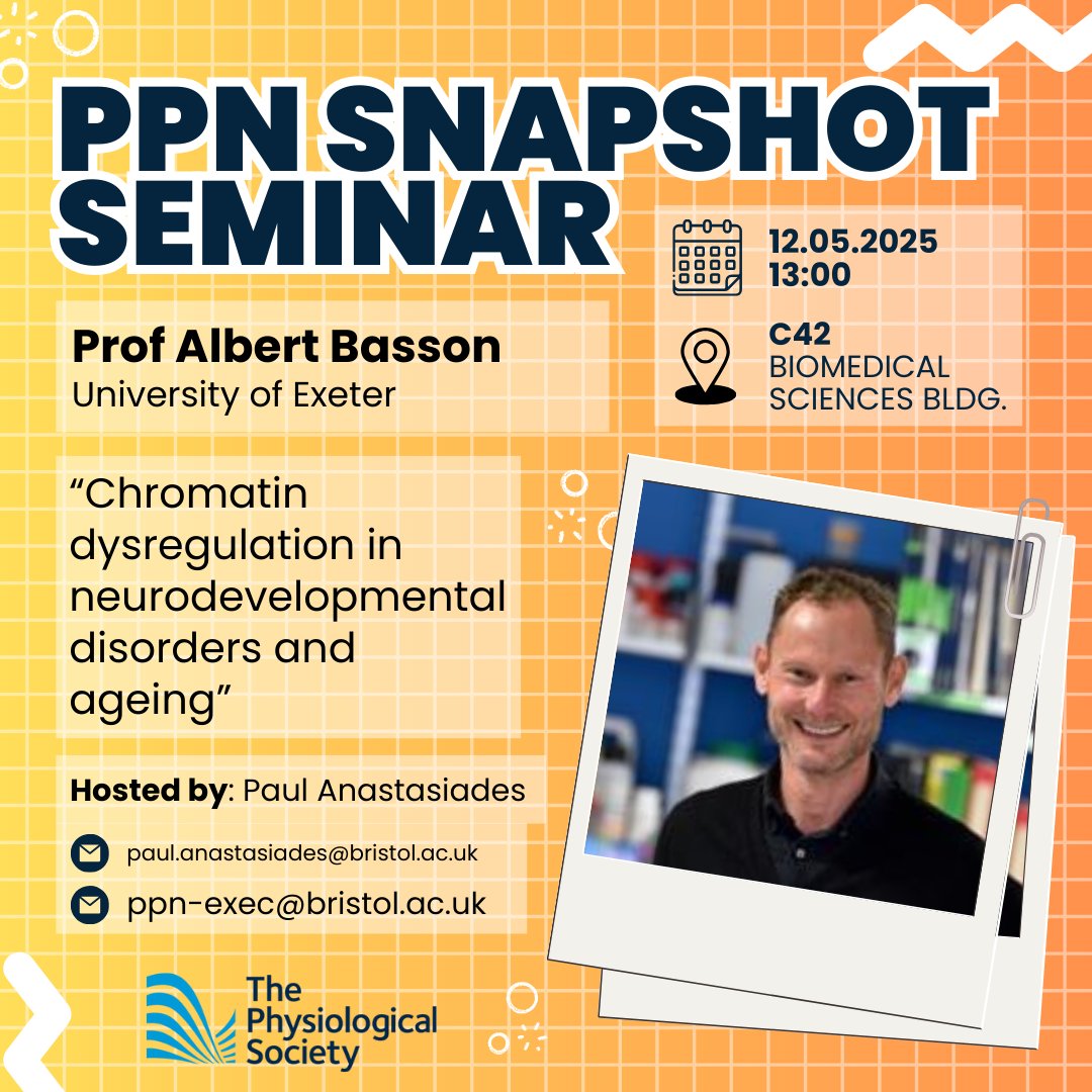 University of Bristol School of PPN (@uobppn) on Twitter photo ⚠️Join us Monday 12th May at 1PM in C42 of BSB for Prof Albert Basson's Snapshot Seminar📷
<a href="/RobinCorey1/">Robin Corey @robincorey.bsky.social</a>
Snapshot seminars are generously sponsored by The Physiological Society (<a href="/ThePhySoc/">The Physiological Society</a>) #UoBPPN #PPNSnaps ⚠️Join us Monday 12th May at 1PM in C42 of BSB for Prof Albert Basson's Snapshot Seminar📷
<a href="/RobinCorey1/">Robin Corey @robincorey.bsky.social</a>
Snapshot seminars are generously sponsored by The Physiological Society (<a href="/ThePhySoc/">The Physiological Society</a>) #UoBPPN #PPNSnaps