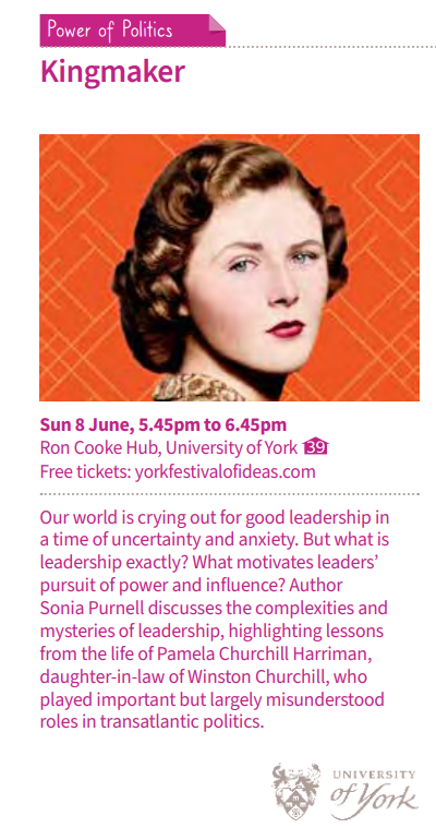 Leo McCann (@leomc76) on Twitter photo Interested in leadership, UK-US relations, and women's history? Join biographer Sonia Purnell for a discussion of her recent book on Pamela Churchill Harriman: 'Kingmaker'. <a href="/YorkFestofIdeas/">York Festival of Ideas</a> <a href="/UoY_SBS/">School for Business and Society 🏫</a> @SoniaPurnell <a href="/ViragoBooks/">Virago Press</a> Interested in leadership, UK-US relations, and women's history? Join biographer Sonia Purnell for a discussion of her recent book on Pamela Churchill Harriman: 'Kingmaker'. <a href="/YorkFestofIdeas/">York Festival of Ideas</a> <a href="/UoY_SBS/">School for Business and Society 🏫</a> @SoniaPurnell <a href="/ViragoBooks/">Virago Press</a>