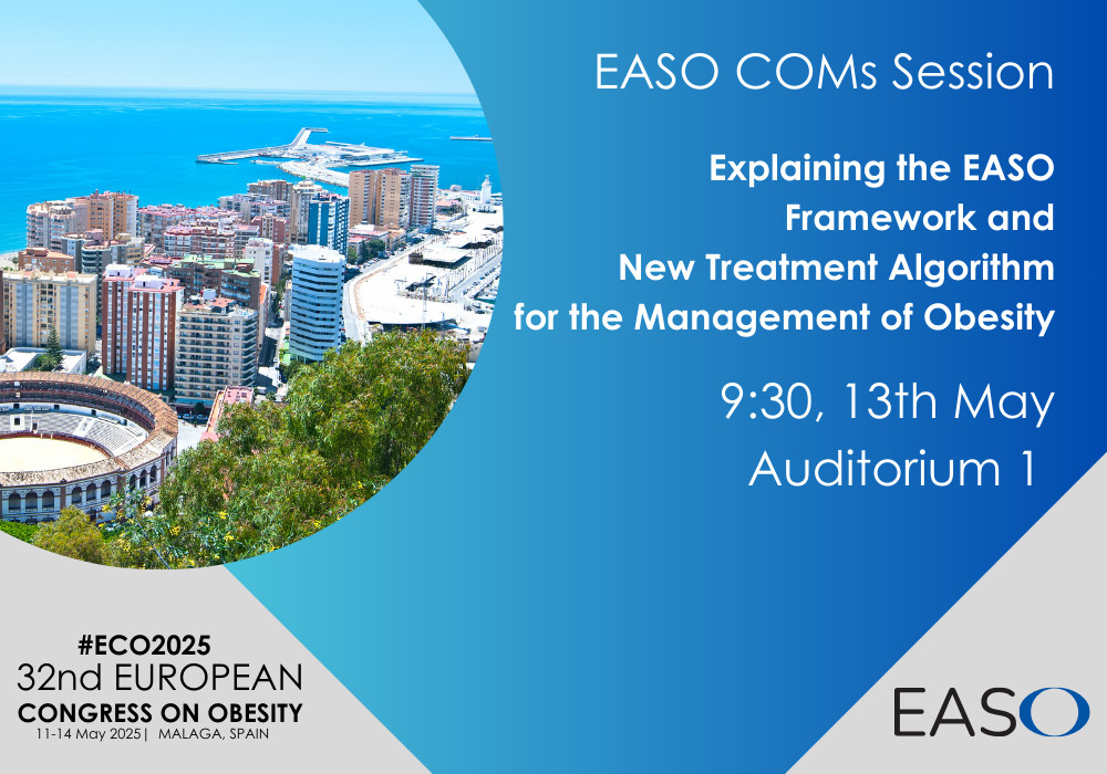 I look forward to chairing the EASO COMs session ➡️ Explaining the EASO Framework and Algorithm for the Treatment of Obesity with EASO President Elect Dr Jennifer Baker at #ECO2025.

🗓️ 13th May, 09:30 in Auditorium 1