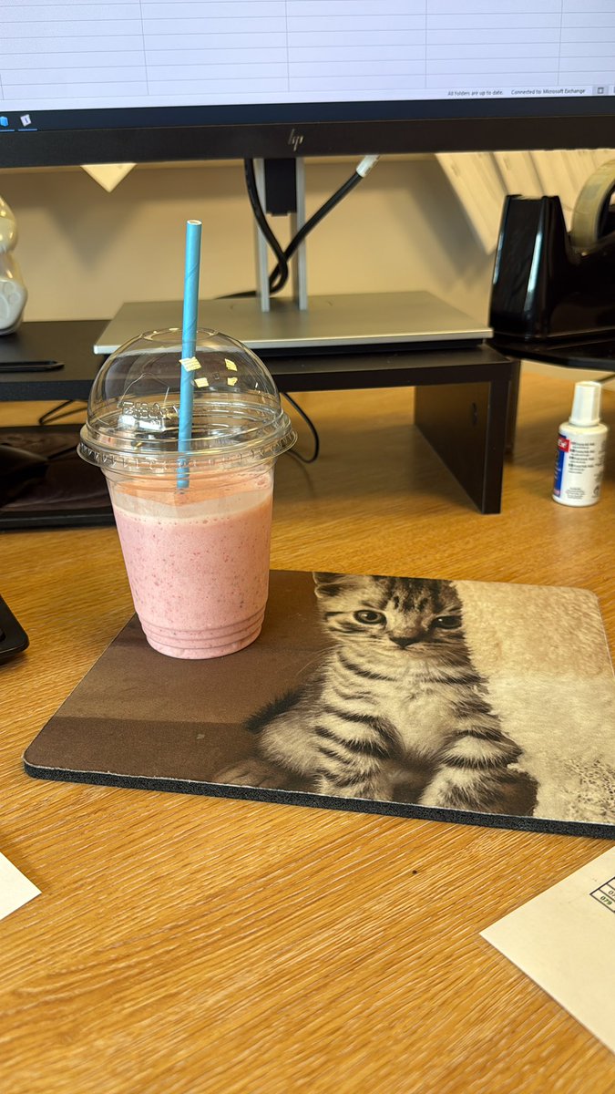 Currently living my best life with my strawberry smoothie beautifully made by our Baristas - 👏 <a href="/sarah_fare/">Sarah - FARE</a> &amp; her team. And thank you to my incredible colleague for treating me #teamcleveden 🍓 <a href="/ClevedenSec42/">Cleveden Secondary School</a>