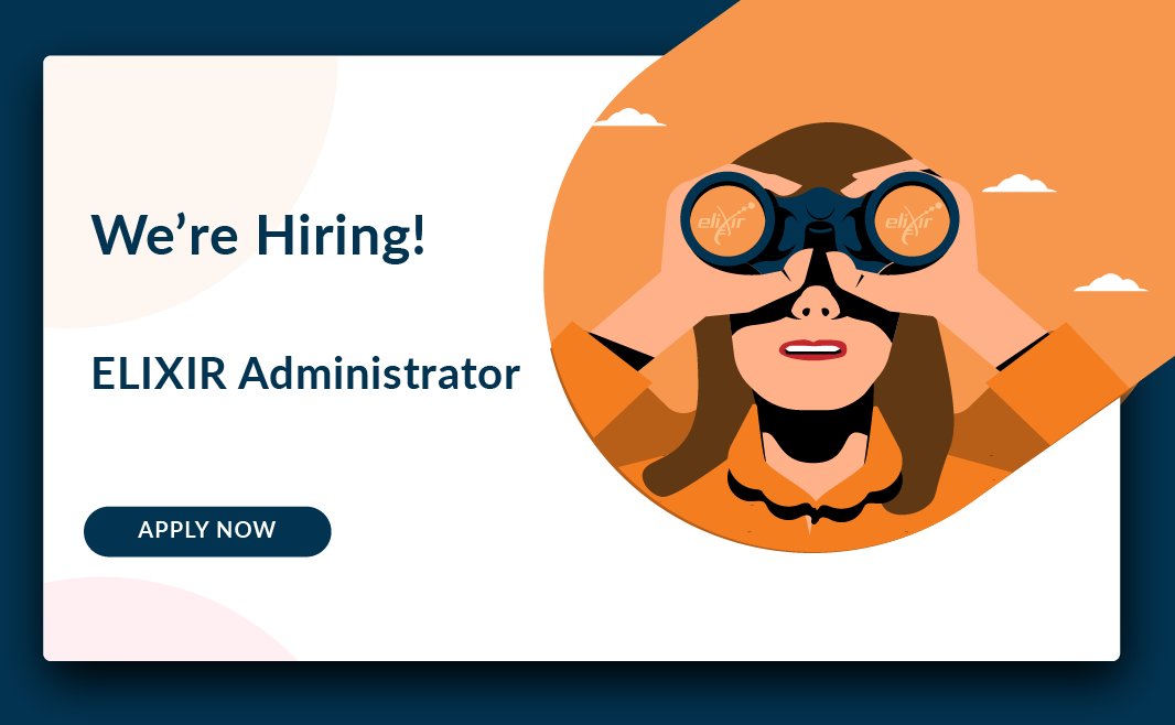 ✨ #ELIXIR is looking for an administrator!
This role will work closely with the 🙌 ELIXIR Financial Officer and other members of the Operations Team to implement administrative processes at the ELIXIR Hub.

Apply by 15 May 👉 loom.ly/O5-9pWw