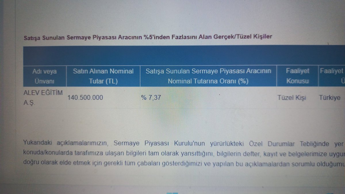 sinema82566498's tweet photo. #BJKAS sermaye arttırım sürecinde, büyük montanlı alım olmadığının en büyük kanıtı . Sahiplik oranı %5 üstüne çıkan tek tüzel_özel kişi, Alev ağitim a.ş. Özel Alev Okulları. Kendilerine teşekkür ederiz. Her zenginimiz, kanaat önderi geçinen büyüklerimiz bunun yarası kadar alsaydı https://t.co/8Y0arXoqRp