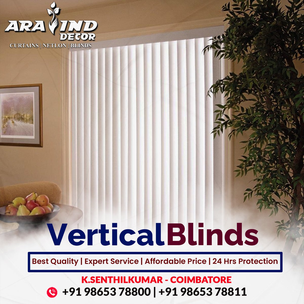 AravindDecor's tweet photo. Vertical Blinds - Aravind Decor - Coimbatore
#blinds #curtains #netlons #bestquality #materials #beautifuldesign #mosquitonet #dealers #slider #ramanathapuram #peelamedu #avanashiroad #ganapathy #gandhipuram #avarampalayam #rollers #affordableprice #BambooBlinds #Verticalblinds https://t.co/eNgw3bUYzl