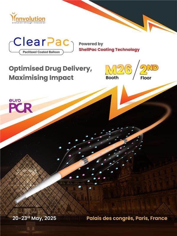 Discover ClearPac at EuroPCR 2025 – Paris

Booth M26 | 2nd Floor | 20–23 May

ClearPac – Paclitaxel-Coated Balloon

Powered by ShellPac Coating Technology for Optimised Drug Delivery, Maximised Impact