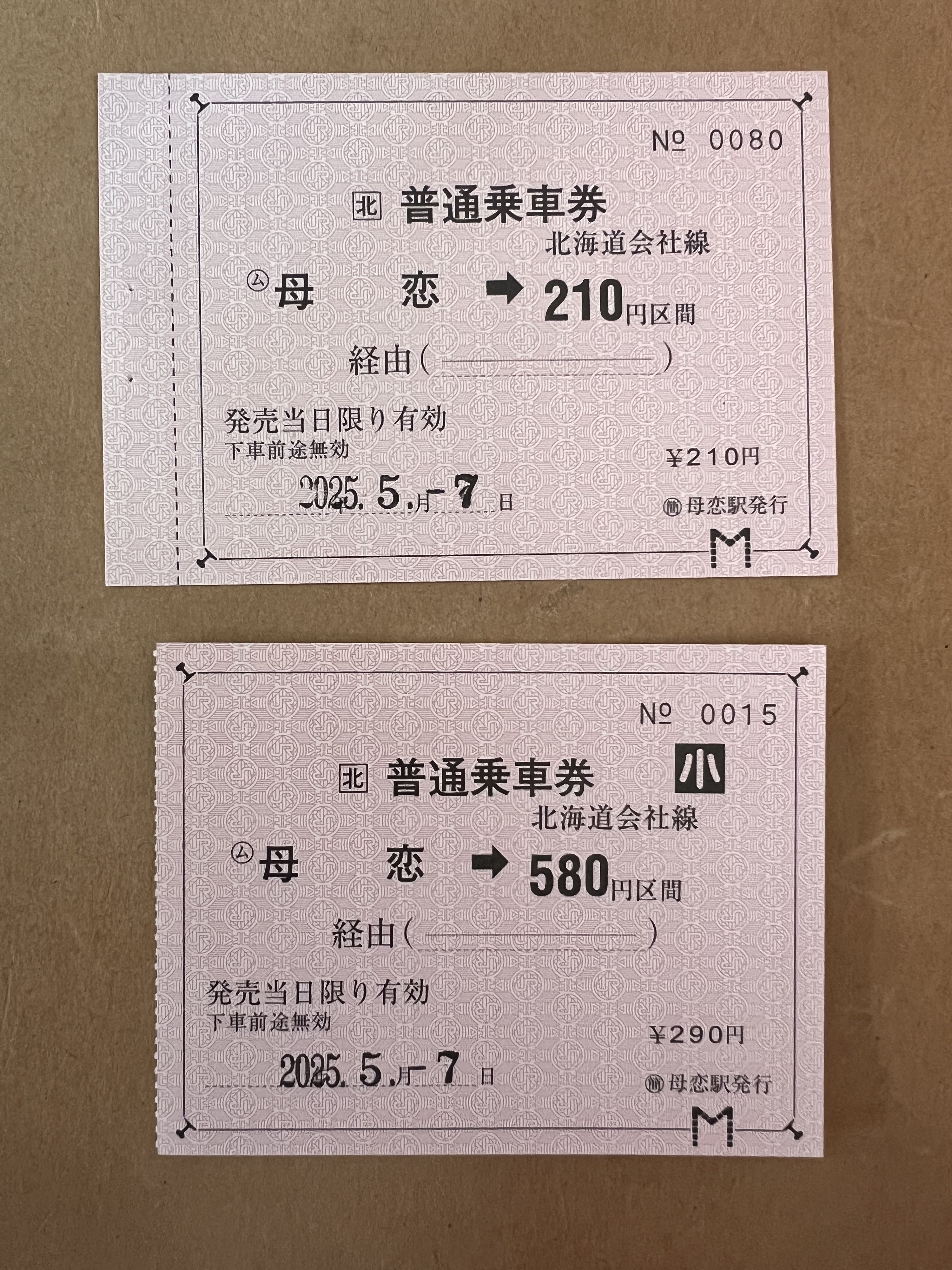 母恋駅 普通入場券 母恋駅の観光入場券を室蘭駅