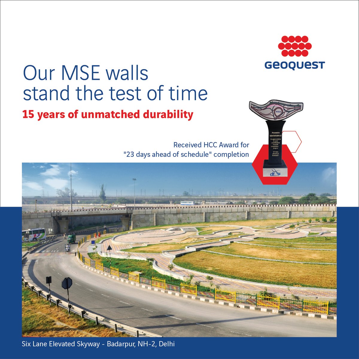 GeoquestIndia's tweet image. Discover how the Delhi-Faridabad Skyway project with constant vehicular flow and limited working space got completed before the timeline and we received the HCC Award
#InfrastructureInnovation #UrbanEngineering #SustanableDesignEngineering #BuildBetterTogether #GeoquestIndia