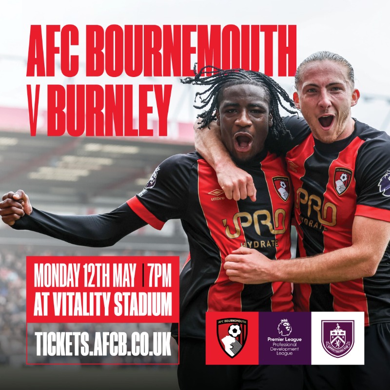 afcbournemouth's tweet photo. A big play-off semi-final 👏  

Get behind the boys at Vitality Stadium on Monday at 7pm as we aim to progress to the final 🙌  

Tickets are on general sale NOW! 👇