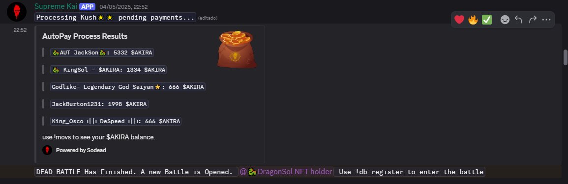 Battle Rewards: 

- Every battle has a 10,000 $AKIRA prize!

- Winner takes 6,000 AKIRA   

- 4,000 AKIRA for kills (earn per kill!)

Random AKIRA just for playing! 

How to Win? 👇