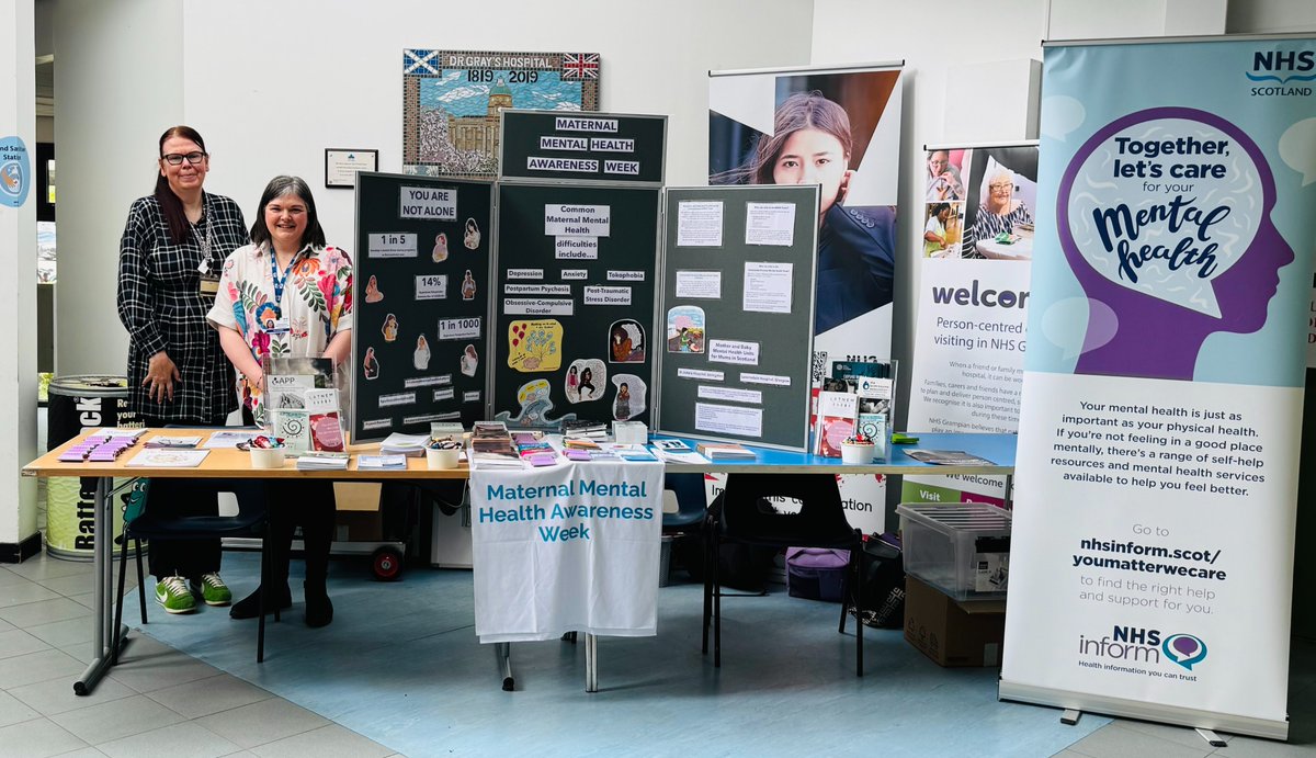 #MaternalMentalHealthAwarenessWeek Come visit us today in the foyer at Dr Gray’s, where Shona and Rebecca will be available until 3pm to chat with staff, parents, and families. Whether you have questions, need support, or just want to learn more - stop by and say hello.