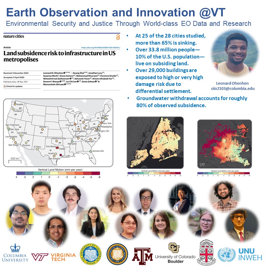 Manoochehr Shirzaei (@shirzaei) on Twitter photo **** NEW PAPER ALERT ****
Just published in <a href="/Nature/">nature</a> Cities, led by Dr. Ohenhen (<a href="/Leonardgeol/">Leonard Ohenhen</a>) and in collaboration with two generations of researchers from <a href="/EOI_lab/">Earth Observation & Innovation @VT</a> and <a href="/HIRSlab/">Hydrologic Innovation & Remote Sensing @VT</a> of <a href="/VT_Science/">Virginia Tech Science</a>, we map #sinkingland at 28 major #US cities. The results are eye-opening and **** NEW PAPER ALERT ****
Just published in <a href="/Nature/">nature</a> Cities, led by Dr. Ohenhen (<a href="/Leonardgeol/">Leonard Ohenhen</a>) and in collaboration with two generations of researchers from <a href="/EOI_lab/">Earth Observation & Innovation @VT</a> and <a href="/HIRSlab/">Hydrologic Innovation & Remote Sensing @VT</a> of <a href="/VT_Science/">Virginia Tech Science</a>, we map #sinkingland at 28 major #US cities. The results are eye-opening and
