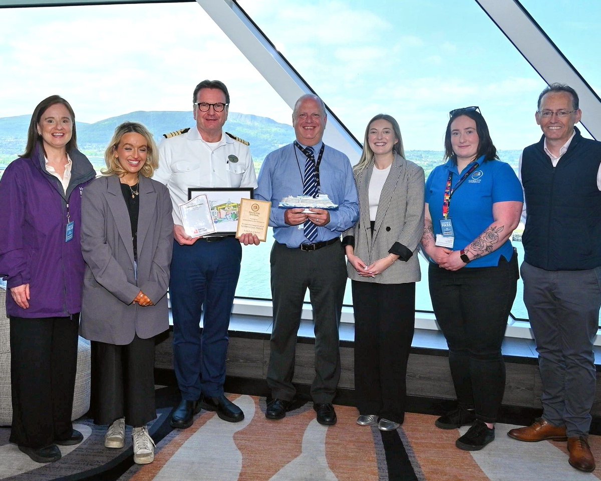 BelfastHarbour (@belfastharbour) on Twitter photo The stunning <a href="/CruiseNorwegian/">Norwegian Cruise Line</a> Prima arrived into Belfast Harbour yesterday for its inaugural call! Captain Roger Gustavsen welcomed Belfast Harbour, <a href="/VisitBelfast/">Visit Belfast</a> and Hamilton Shipping aboard for the traditional exchange of plaques.
bit.ly/4kTti0O The stunning <a href="/CruiseNorwegian/">Norwegian Cruise Line</a> Prima arrived into Belfast Harbour yesterday for its inaugural call! Captain Roger Gustavsen welcomed Belfast Harbour, <a href="/VisitBelfast/">Visit Belfast</a> and Hamilton Shipping aboard for the traditional exchange of plaques.
bit.ly/4kTti0O