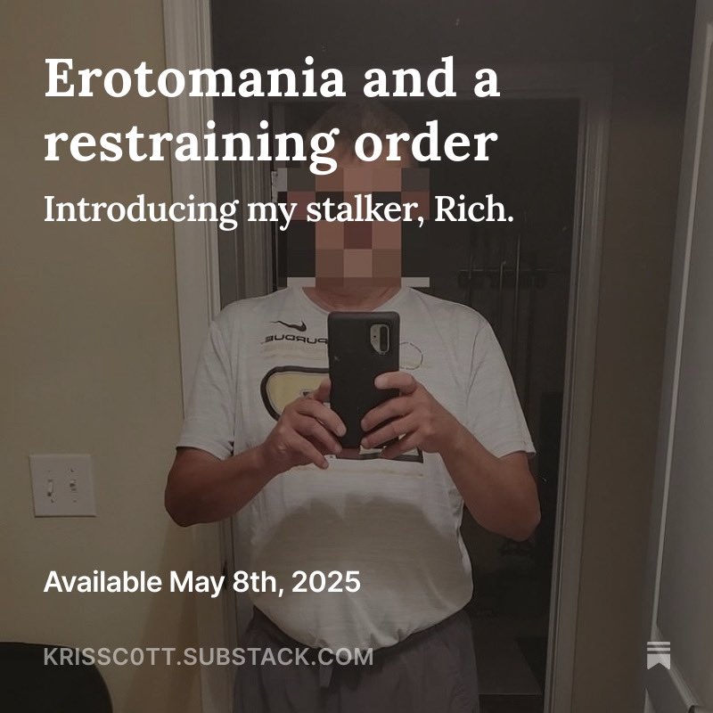 Spilling all the tea on my stalker and how I feel about being stalked. Available now on Substack: open.substack.com/pub/krissc0tt/…