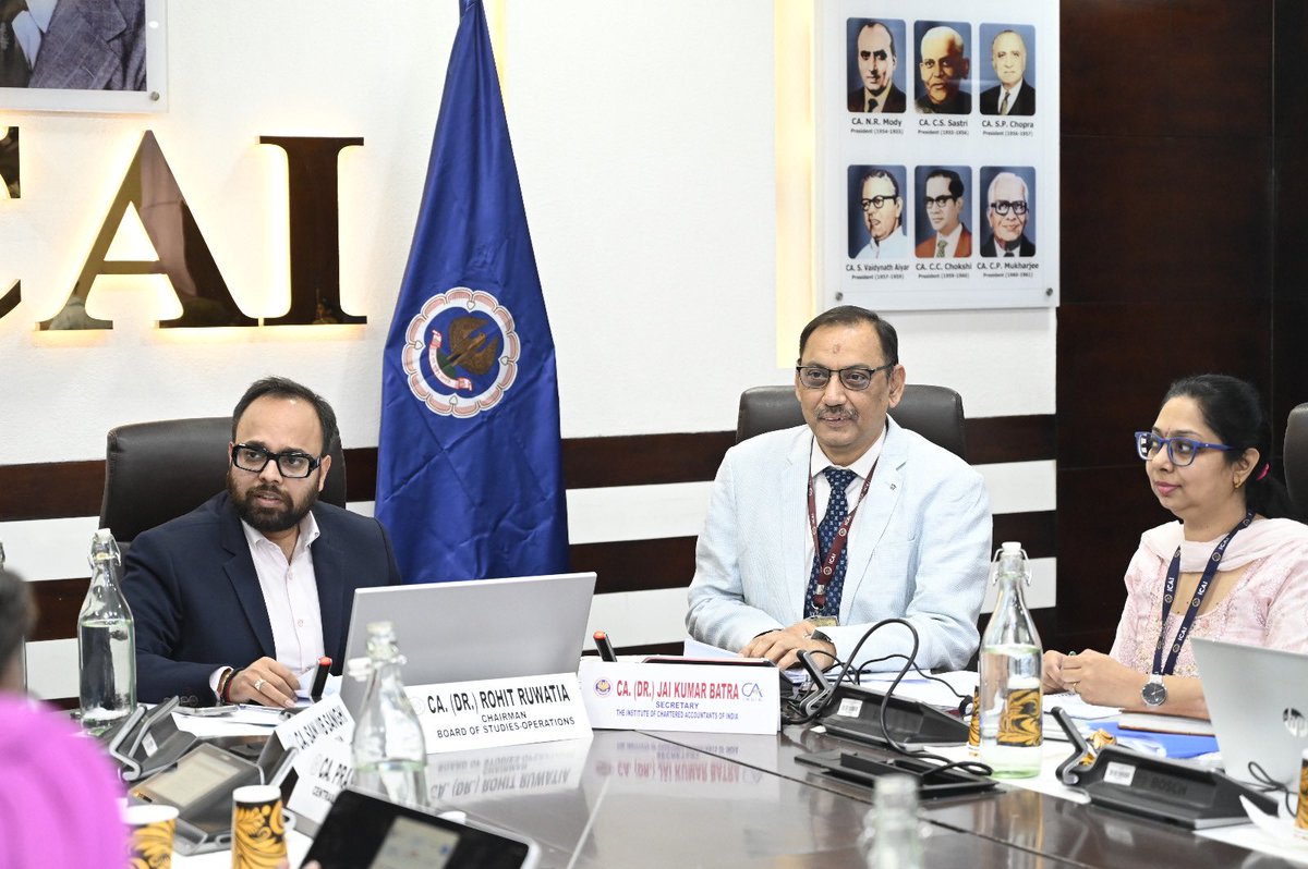 ruwatiaofficial's tweet photo. Another Focused Meeting of Board of Studies Operations – ICAI | New Delhi
Honoured to participate once again in the crucial meeting of the Board of Studies Operations of ICAI at the headquarters in New Delhi.
#ICAI #BoardOfStudies #CAEducation #FutureReady #ICAILeadership https://t.co/jeonYbuIUv