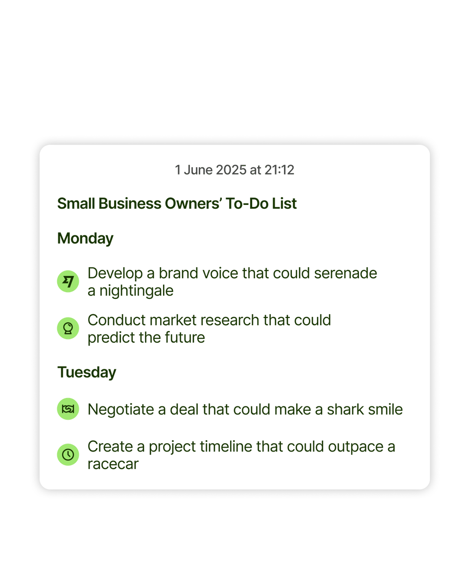 The daily grind of a business owner: ✅ Check emails ✅ Respond to emails ✅ Follow up on emails... 

We know the list keeps growing. 

Celebrating every small victory can make a big difference (because who doesn't love ticking things off?). 

What's your favorite task to