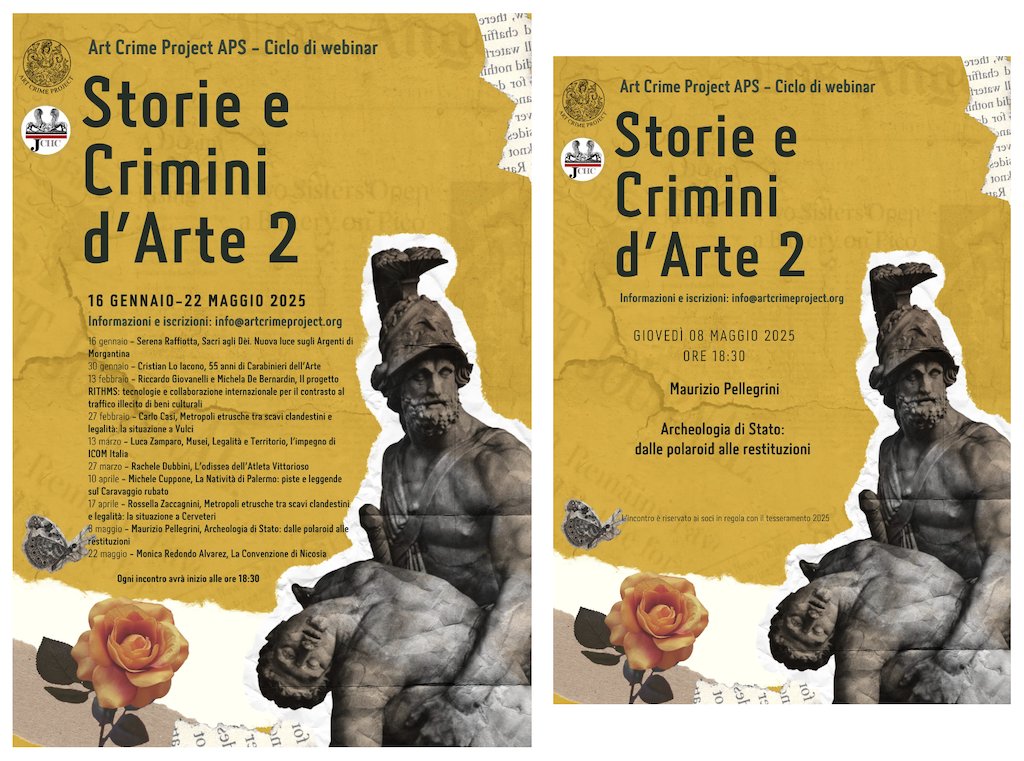 The Journal of Cultural Heritage Crime (@journalchc) on Twitter photo Penultimo appuntamento con ππ‘ππππ π πΆππππππ π'π΄ππ‘π πΈ
Oggi Maurizio Pellegrini con:
"Archeologia di Stato: dalle polaroid alle restituzioni"
βΉοΈ info@artcrimeproject.org
#artcrime Penultimo appuntamento con ππ‘ππππ π πΆππππππ π'π΄ππ‘π πΈ
Oggi Maurizio Pellegrini con:
"Archeologia di Stato: dalle polaroid alle restituzioni"
βΉοΈ info@artcrimeproject.org
#artcrime