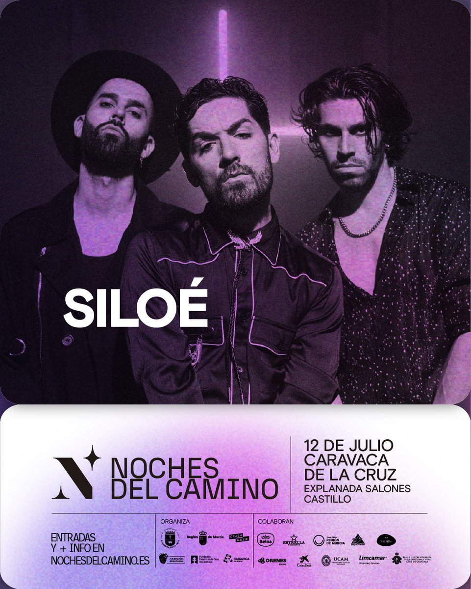 CaminoCaravaca's tweet image. CARTEL COMPLETO
SILOÉ se suma a un line-up brutal en #NochesDelCamino
El 12 de julio en Caravaca vivirás una noche mágica con:
⭐ Duncan Dhu
💙 La Casa Azul
🎸 Xoel López
🔥 Don Fluor
🎤 Enemigos Íntimos
¡Y ahora también Siloé!
El 11 de julio, MARWÁN + gastroexperiencia ⛪🍷✨