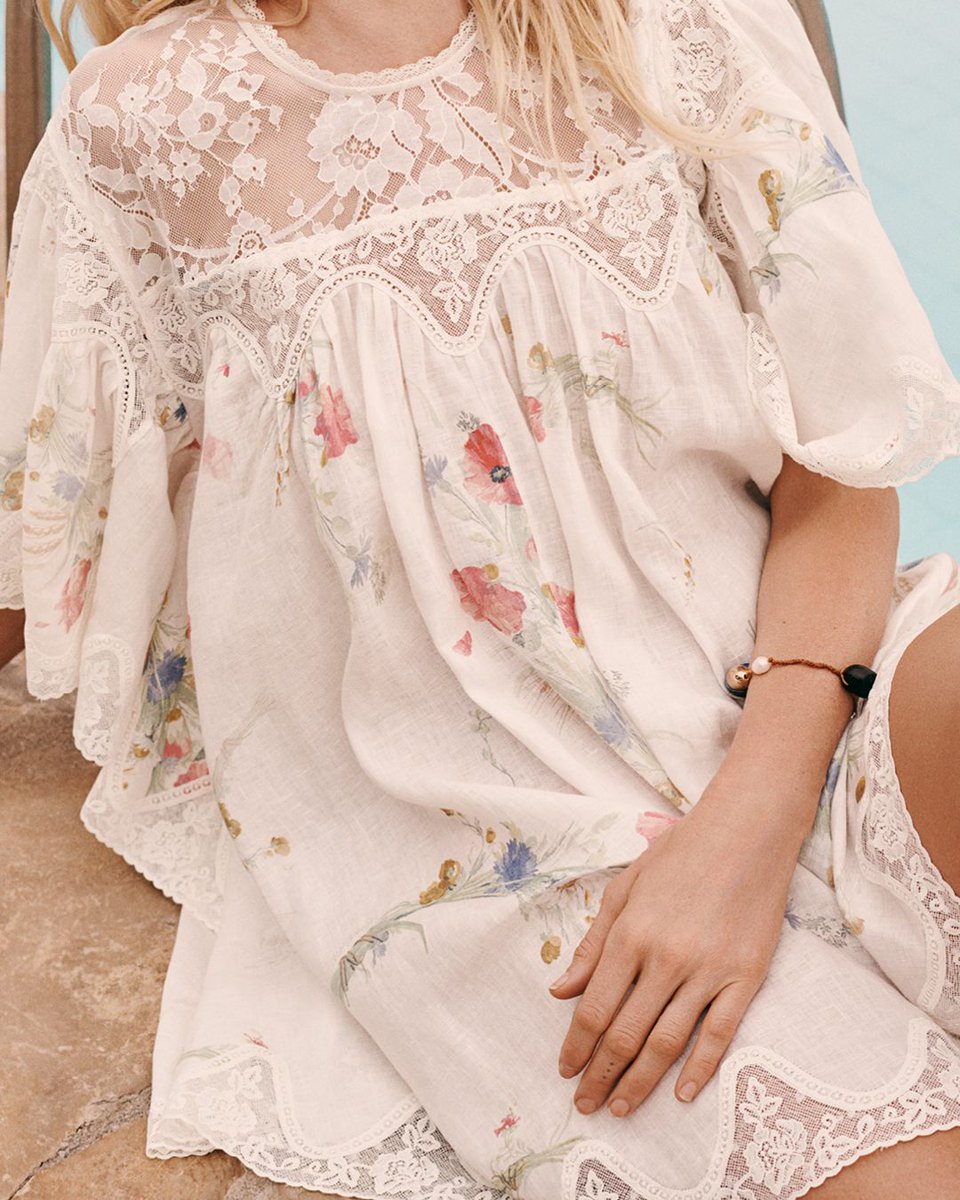 Summer's perfect pairing.​

The Lucky Lace Trim Mini Dress styled with the Goldentime Large Tote. Discover now &gt; with-zim.com/X-Summer-Swim-…