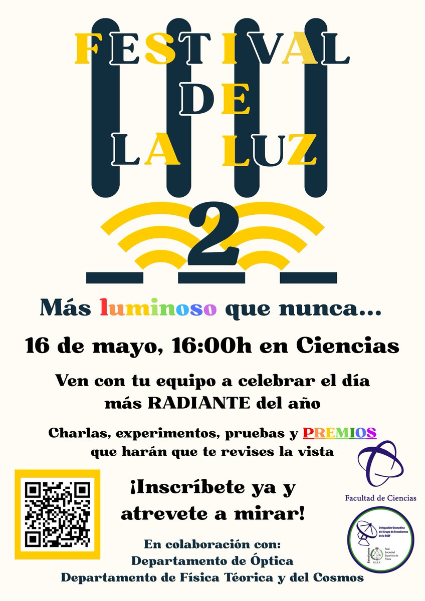 ¡Vuelve el Festival de la Luz!💫  El próximo 16 de mayo a las 16:00h tendrá lugar la segunda edición de esta jornada. Si quieres venir apúntate en el siguiente cuestionario👇👇:
forms.gle/8cfWdDRb9rB8YF…