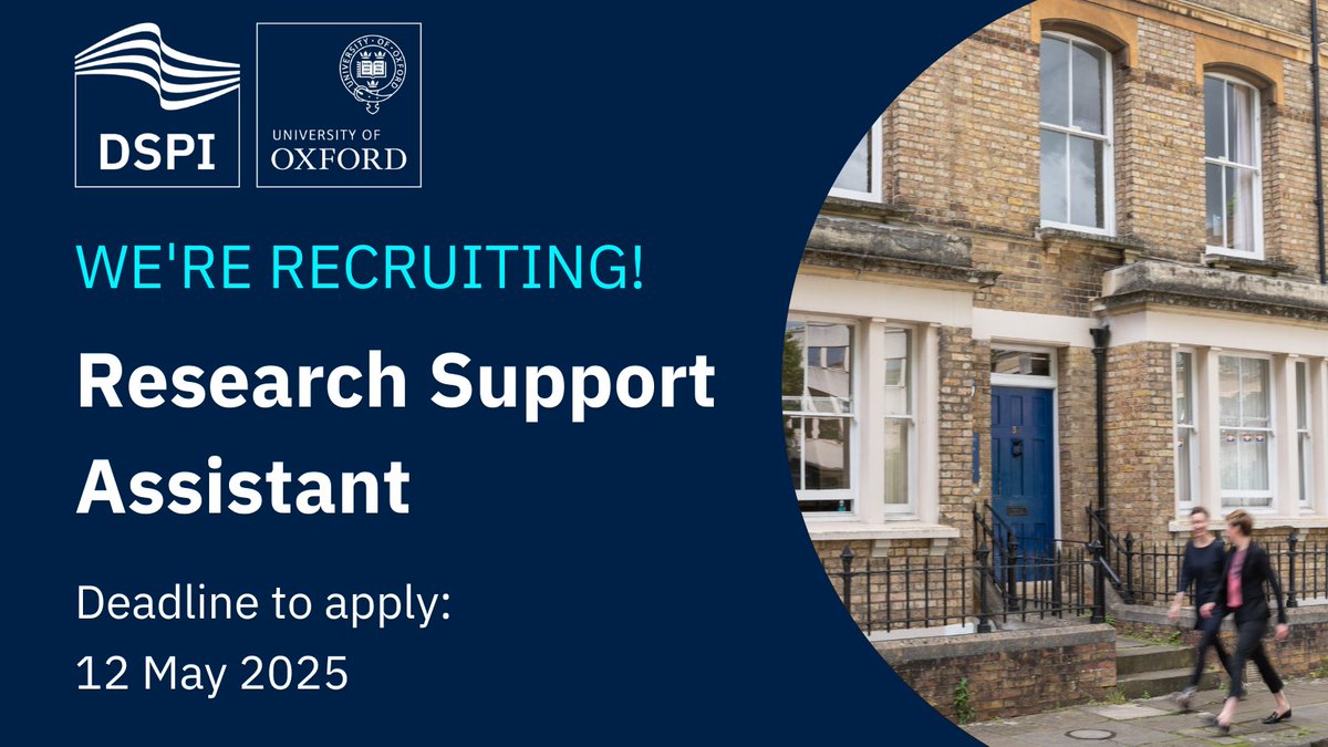 Oxford DSPI (@dspi_oxford) on Twitter photo š¢ Closing date approaching!
We're hiring a Research Support Assistant to join Dr Bridget Steeleās (<a href="/B_T_Steele/">Bridget Steele, PhD</a>) Oxford Understanding Relationships Sex Power Abuse and Consent Experiences (OUR SPACE) Study.
Interested?
šļøApply by: May 12
š Job info: my.corehr.com/pls/uoxrecruit⦠š¢ Closing date approaching!
We're hiring a Research Support Assistant to join Dr Bridget Steeleās (<a href="/B_T_Steele/">Bridget Steele, PhD</a>) Oxford Understanding Relationships Sex Power Abuse and Consent Experiences (OUR SPACE) Study.
Interested?
šļøApply by: May 12
š Job info: my.corehr.com/pls/uoxrecruitā¦