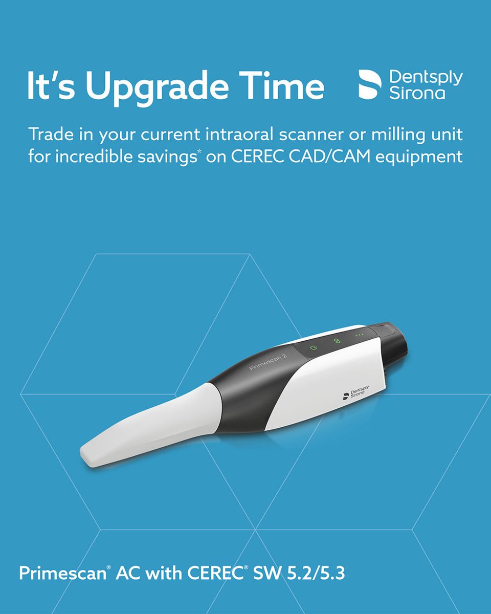 HenryScheinUK's tweet image. 🚨 It’s upgrade time! Primescan AC with CEREC software

📅 Offer ends 31 July 2025.
*T&amp;amp;Cs apply. E&amp;amp;OE.

👉 Learn more: hsdental.co/3RGrbjR

#HenryScheinUK #TradeUp #CEREC #DigitalDentistry