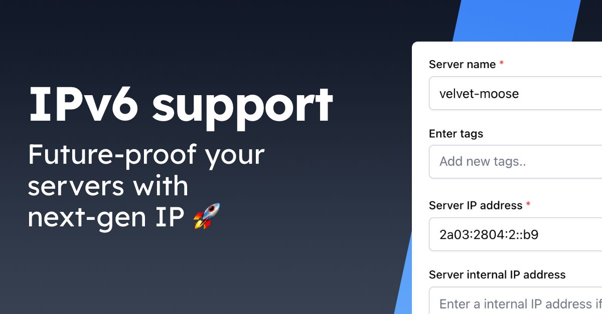 Big news 🚨 IPv6 support is here! 

Future-proof your servers with the next generation IP addresses 🥳