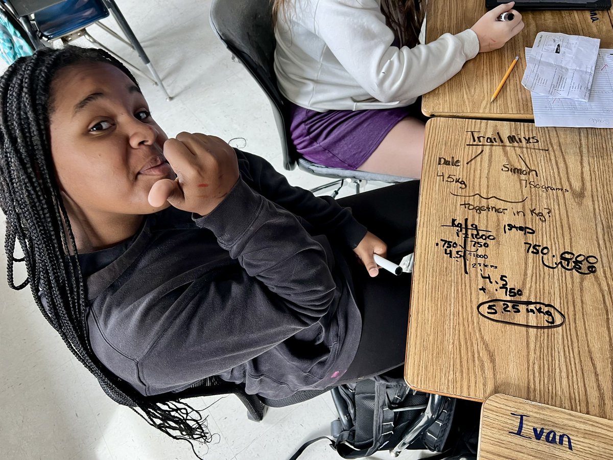 IndianTrailESNC's tweet photo. Students in Mrs. Miles class are all smiles and thumbs up as they tackle conversion problems with confidence! #TeamUCPS #WorkingHardEveryDay @AGHoulihan @TopperJenn58692 @UCPSNC https://t.co/A0i8kHpwMf