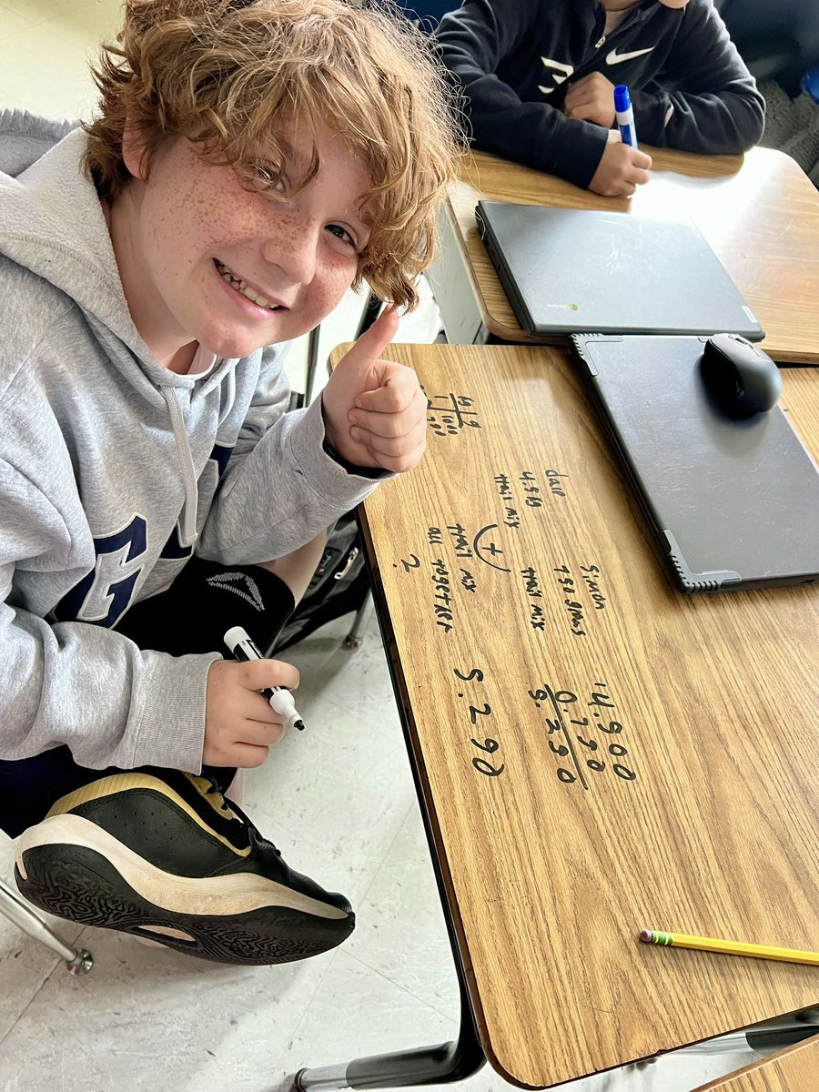 IndianTrailESNC's tweet photo. Students in Mrs. Miles class are all smiles and thumbs up as they tackle conversion problems with confidence! #TeamUCPS #WorkingHardEveryDay @AGHoulihan @TopperJenn58692 @UCPSNC https://t.co/A0i8kHpwMf