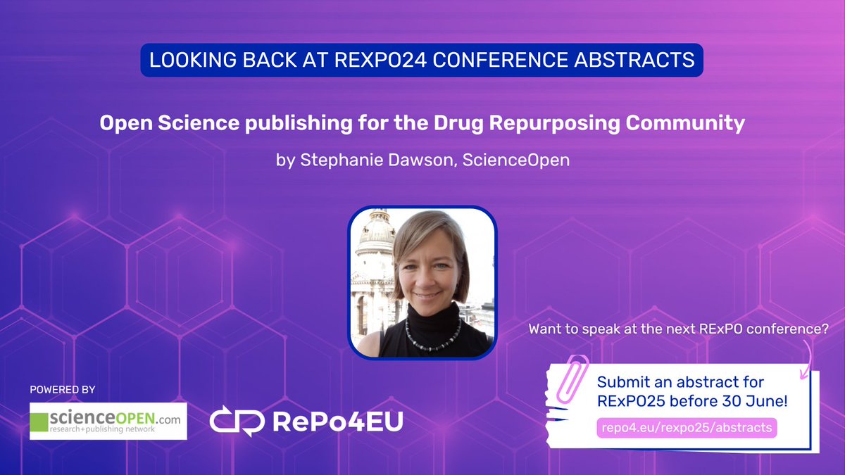 REPO4EU (@repo4eu) on Twitter photo #ScienceFridays 🔬 ‘Open Science publishing for the Drug Repurposing Community’ by Stephanie Dawson (<a href="/Science_Open/">ScienceOpen</a>)
Published on our RExPO Conference Series 👉 drugrepocentral.scienceopen.com/hosted-documen…
Submit your abstract for #RExPO25 💊repo4.eu/rexpo25/abstra…
#DrugRepurposing #HorizonEurope #ScienceFridays 🔬 ‘Open Science publishing for the Drug Repurposing Community’ by Stephanie Dawson (<a href="/Science_Open/">ScienceOpen</a>)
Published on our RExPO Conference Series 👉 drugrepocentral.scienceopen.com/hosted-documen…
Submit your abstract for #RExPO25 💊repo4.eu/rexpo25/abstra…
#DrugRepurposing #HorizonEurope