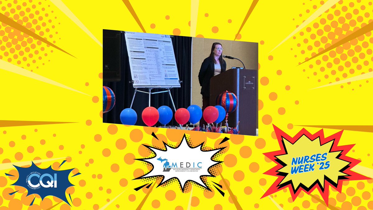Michigan CQIs (@michigancqis) on Twitter photo Nurses are key to the success of <a href="/medic_qi/">Michigan Emergency Dept Improvement Collaborative</a> initiatives. For #NursesWeek25, they would like to say a special thank you to nurse & MEDIC staff member, Catie Guarnaccia, for sharing their successful pediatric readiness pilot at the Michigan Emergency Nurses Association meeting! Nurses are key to the success of <a href="/medic_qi/">Michigan Emergency Dept Improvement Collaborative</a> initiatives. For #NursesWeek25, they would like to say a special thank you to nurse & MEDIC staff member, Catie Guarnaccia, for sharing their successful pediatric readiness pilot at the Michigan Emergency Nurses Association meeting!
