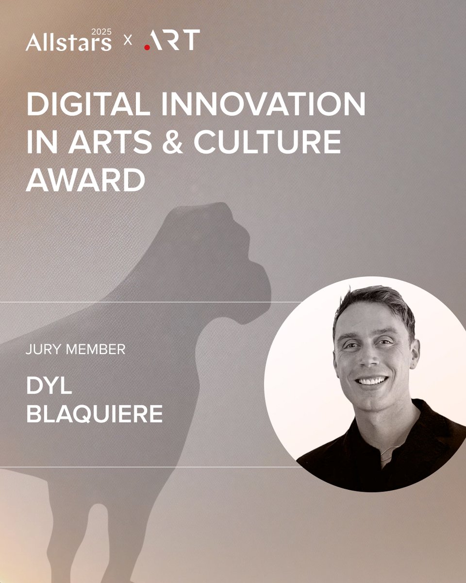 Thrilled to join the jury for the Digital Innovation in Arts &amp; Culture (DIAC) Award 2025, part of the prestigious GP Bullhound AllStars Awards, and sponsored by .ART Domains.