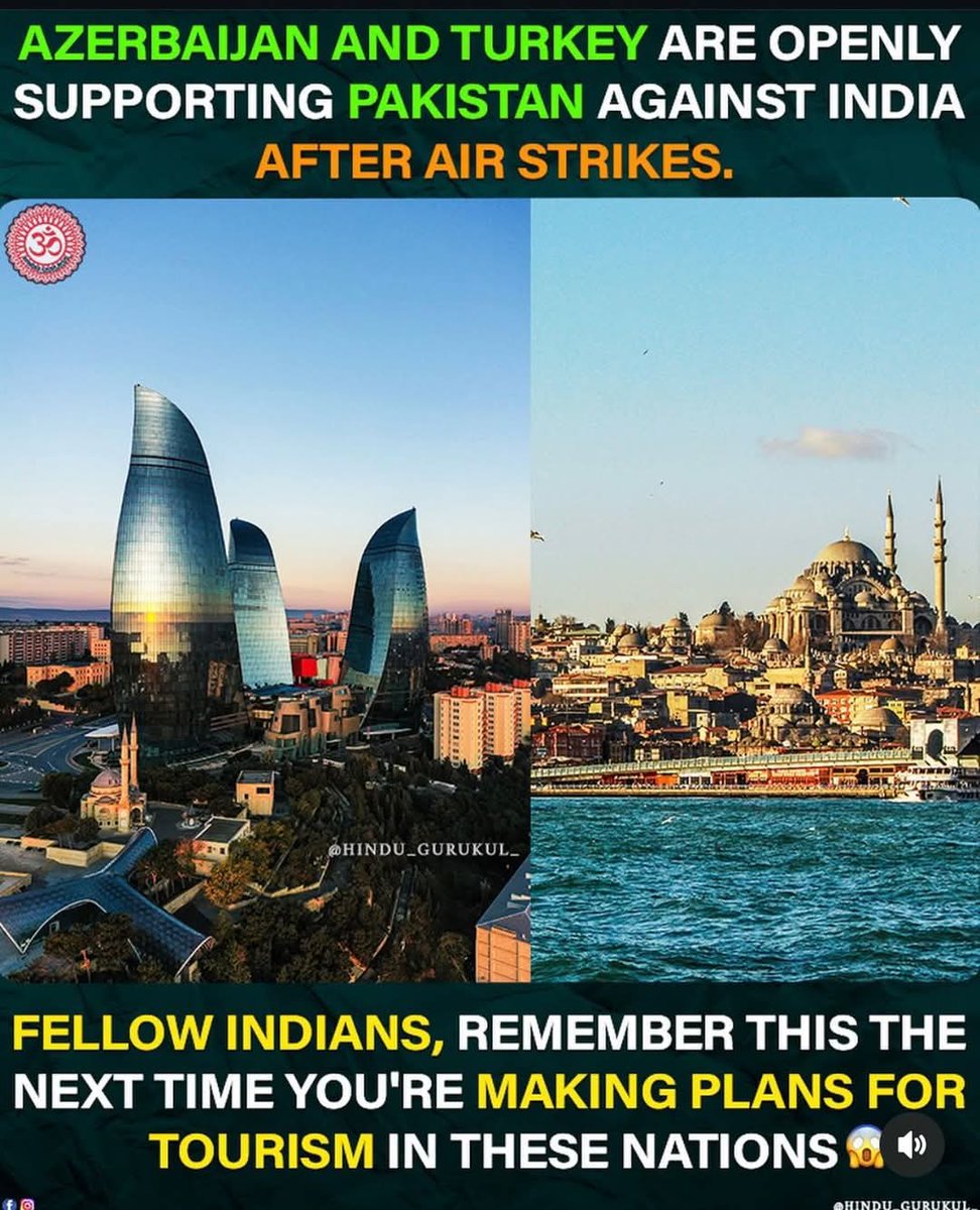 umeshslg's tweet image. Say no to Turkey n Azerbaijan .........
Stop promoting these destination.....
#boycottbaku 
#BoycottTurkeyAzerbaijan 
#BoycottTurkey
