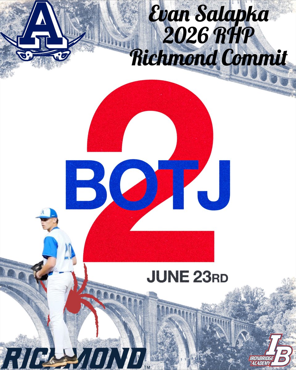 BOTJamesASG's tweet photo. 2026 RHP Evan Salapka (Richmond) is locked in for BOTJ2. June 23rd at Ironbridge Academy.
#BestVSBest https://t.co/RaVSdzRdBa