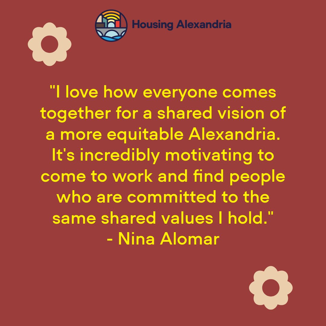 Our second post of Housing Alexandria's Meet-Our-Team is about our amazing Fundraising Manager Nina Alomar! To learn more about our team, please visit our revamped website!
Link: tinyurl.com/3ekpcuvu