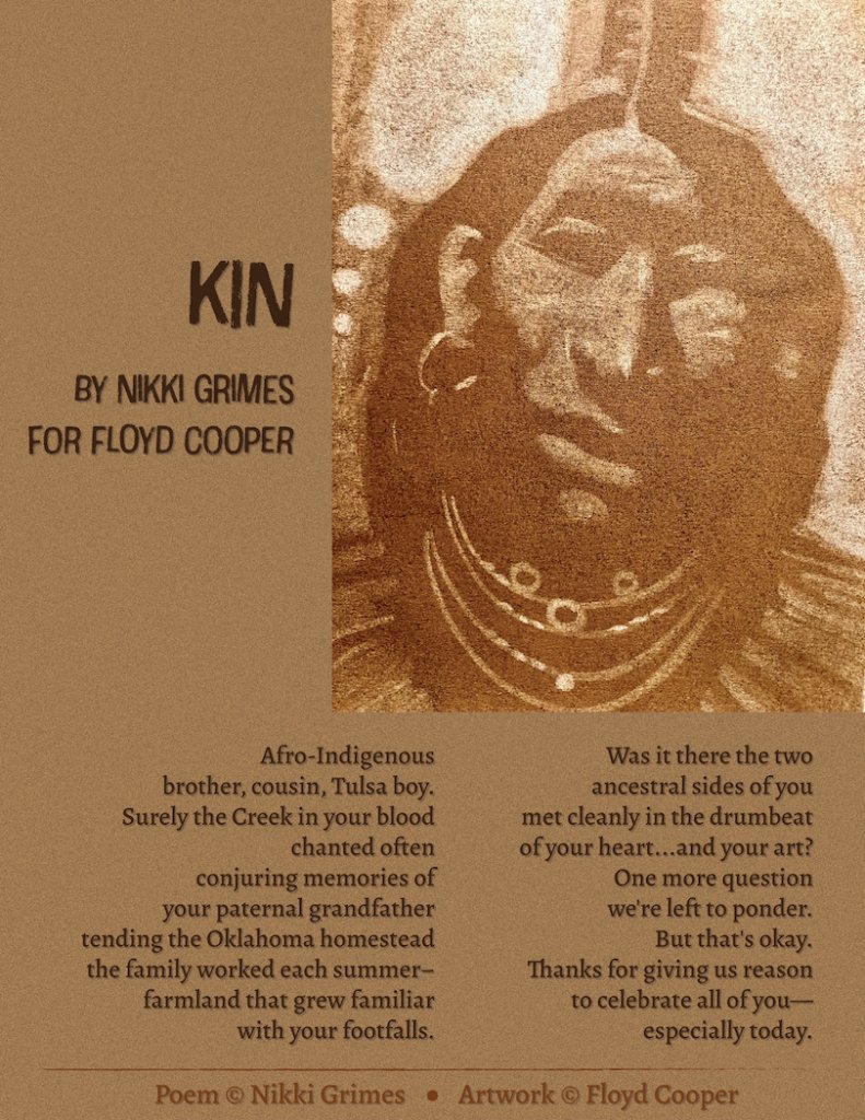 EveryChildRead's tweet image. Bestselling author & poet Nikki Grimes has written an original poem to go along with a painting by Floyd Cooper, in honor of #FloydCooperDay, May 8, 2025, celebrated each year during #ChildrensBookWeek.
Learn more about the life & legacy of Floyd Cooper: cbcbooks.org/2025/05/07/202…