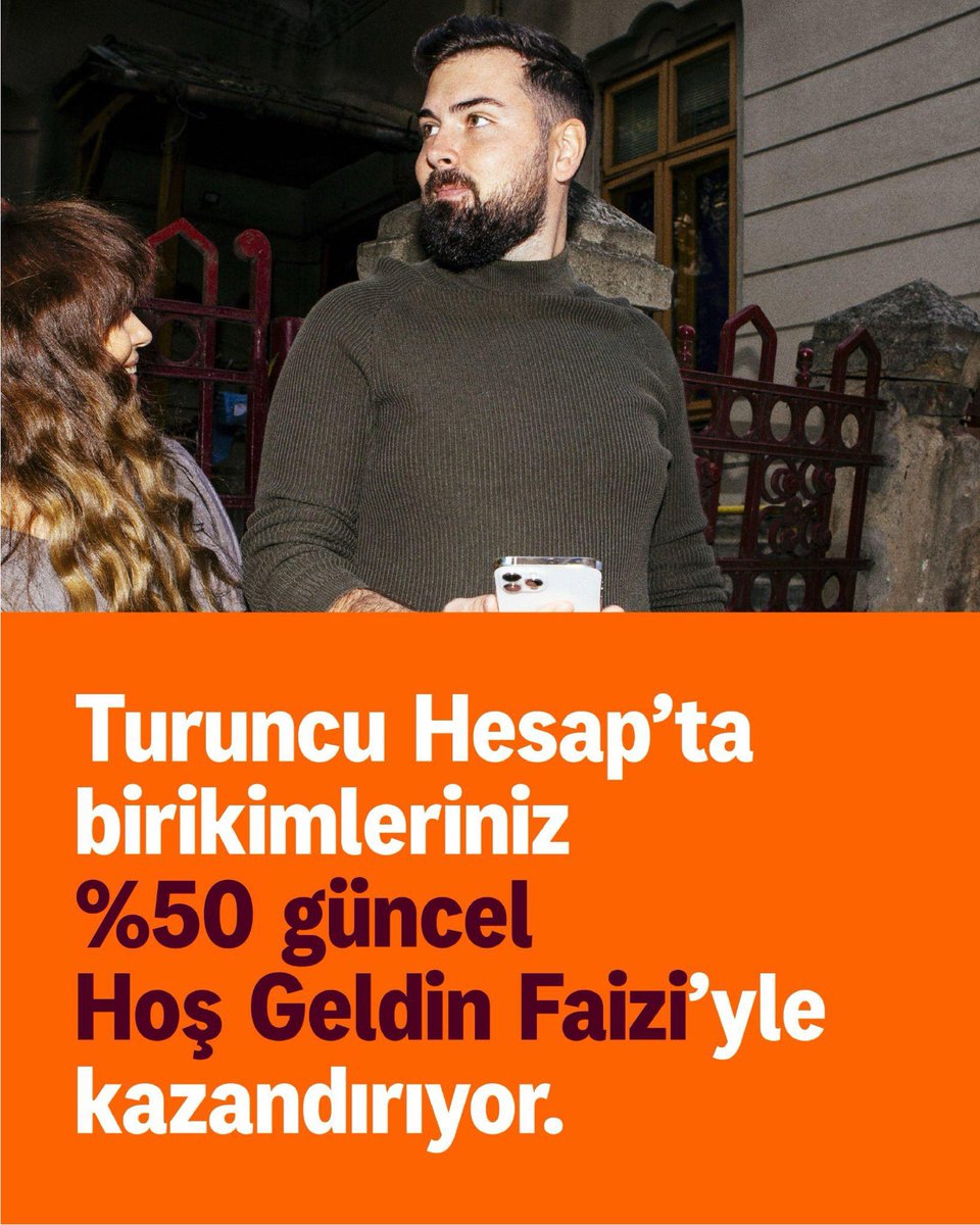 Birikimlerinizi %50 güncel Hoş Geldin Faizi ile Turuncu Hesap’ta değerlendirmek varken daha fazla düşünmenize gerek yok.😎
