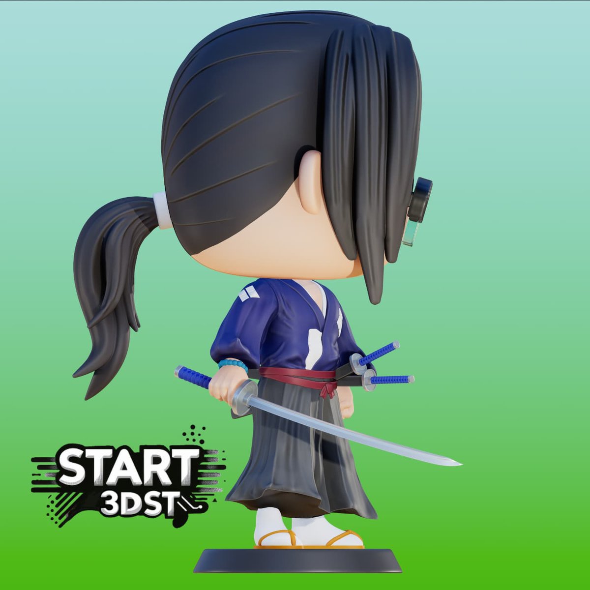 start3dst's tweet photo. Jin  Style pop from the anime samurái champloo exclusive model for @rd.customs_ 
We continue with more projects.

#3dstl #3dmodel #3dart #3d #samuraichamploo #3dgame #ichigo #anime #3dprinter  #stylized #zbrush #samurai  #zbrushart #sculting #chibi #blender #nomadsculpt #anime3d https://t.co/DZFJjk5jxI