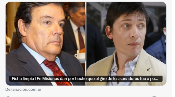gabruzo's tweet photo. URGENTE, MISIONES!

Hablaron los Senadores misioneros y confirman que a pedido de Santiago Caputo VOLTEARAN FICHA LIMPIA!

Fuente cc/ @LANACION 

#FichaLimpia https://t.co/xEpy4sZP4O