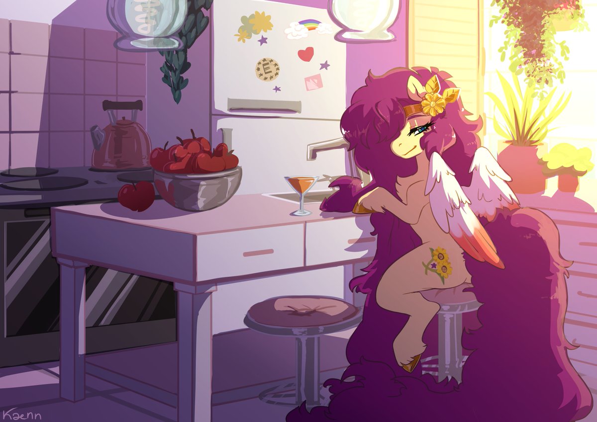 Simple shaded commission for <a href="/ZoeyHolena/">Zoey</a> 💛
Cutie in a cozy kitchen