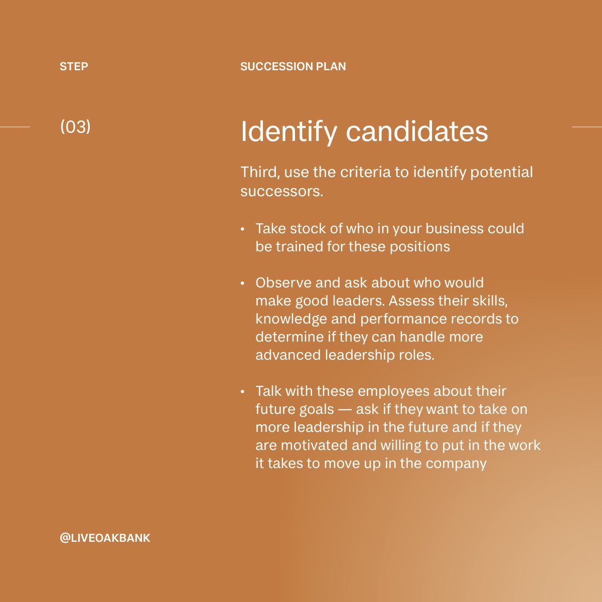 Planning for the future of your business? A solid succession plan is key for long-term success and attracting buyers. Learn the crucial steps in this post. Read our full blog post here: bit.ly/3Z3jPdZ

Member FDIC.