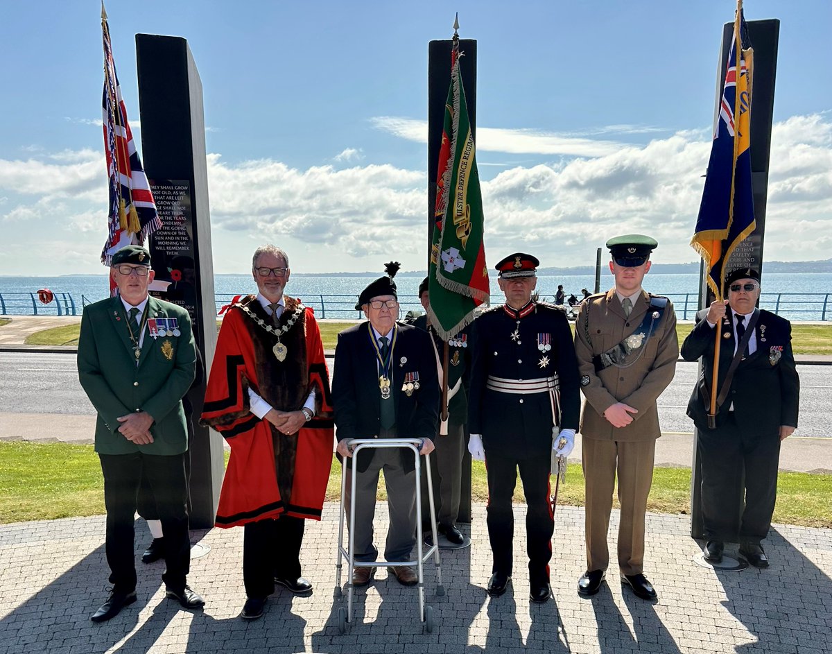 Today, Mayor of Mid &amp; East Antrim, Alderman William McCaughey, joined His Majesty's Lord-Lieutenant, Mr David McCorkell, along with military representatives, in Carrickfergus to mark the 80th anniversary of the end of World War Two in Europe.