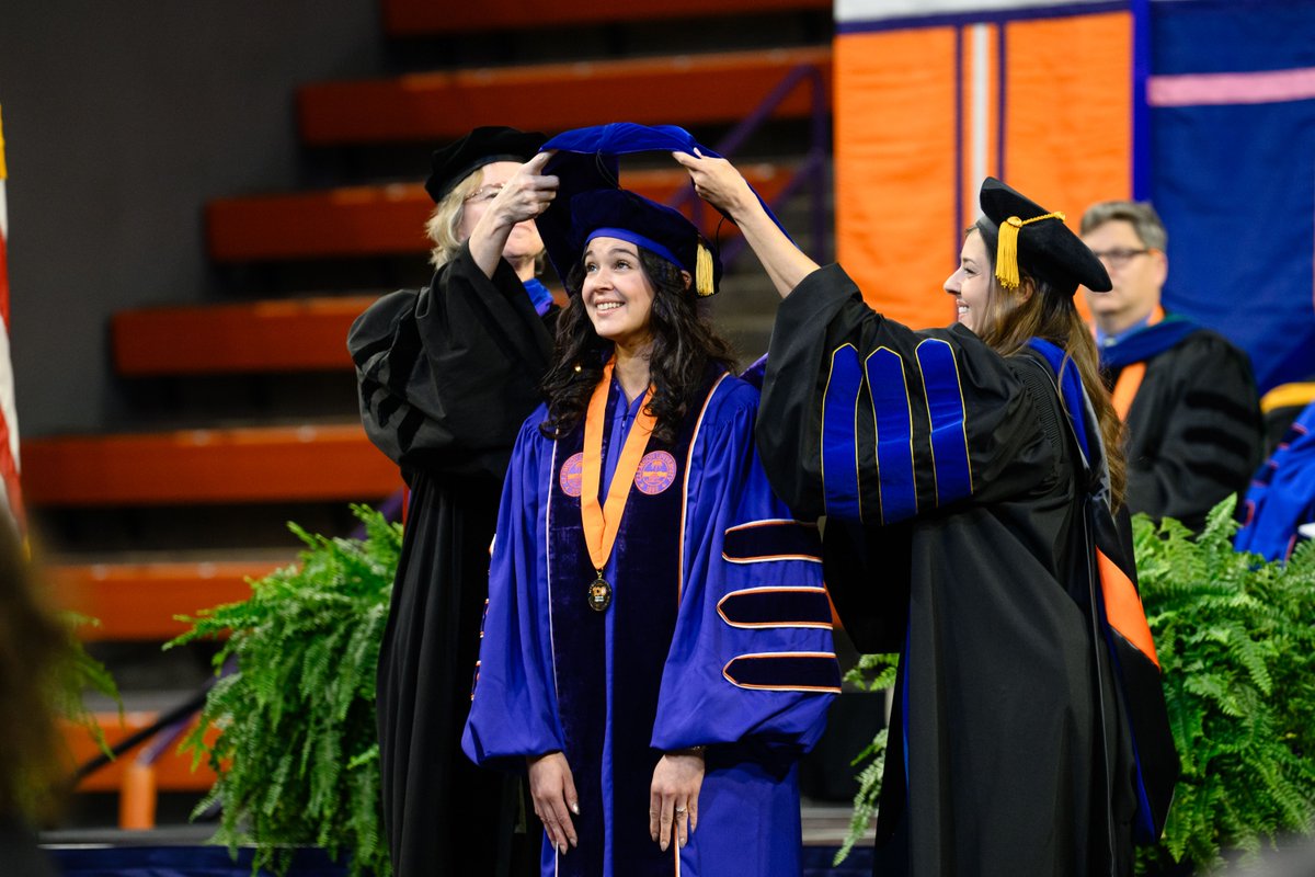 Congratulations to our newest alumni! 🐅🎓⭐

Whether you're receiving a doctorate, master's or bachelor's degree, we celebrate all of the effort you put into furthering your learning with our faculty. 

Be and do good. You'll always be part of the Clemson Family.