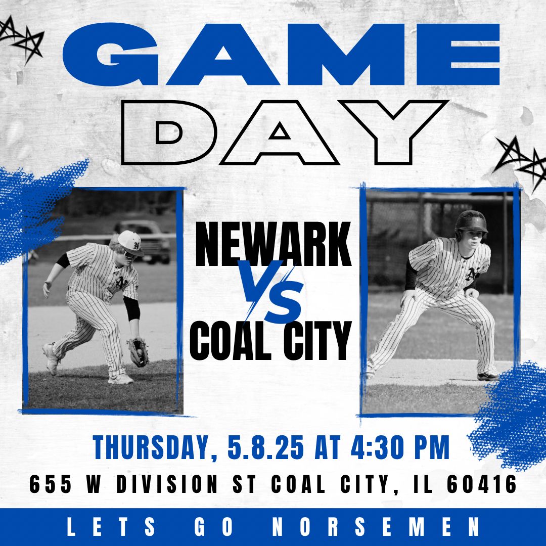 🔥⚾️ Game Day Alert ⚾️🔥 

Newark Norsemen are hitting the road to face off against the Coal City Coalers🏟️

🗓️Today
⏰4:30 PM
📍655 W Division St Coal City, IL 60416

Let’s show out for our Norsemen! 🏆