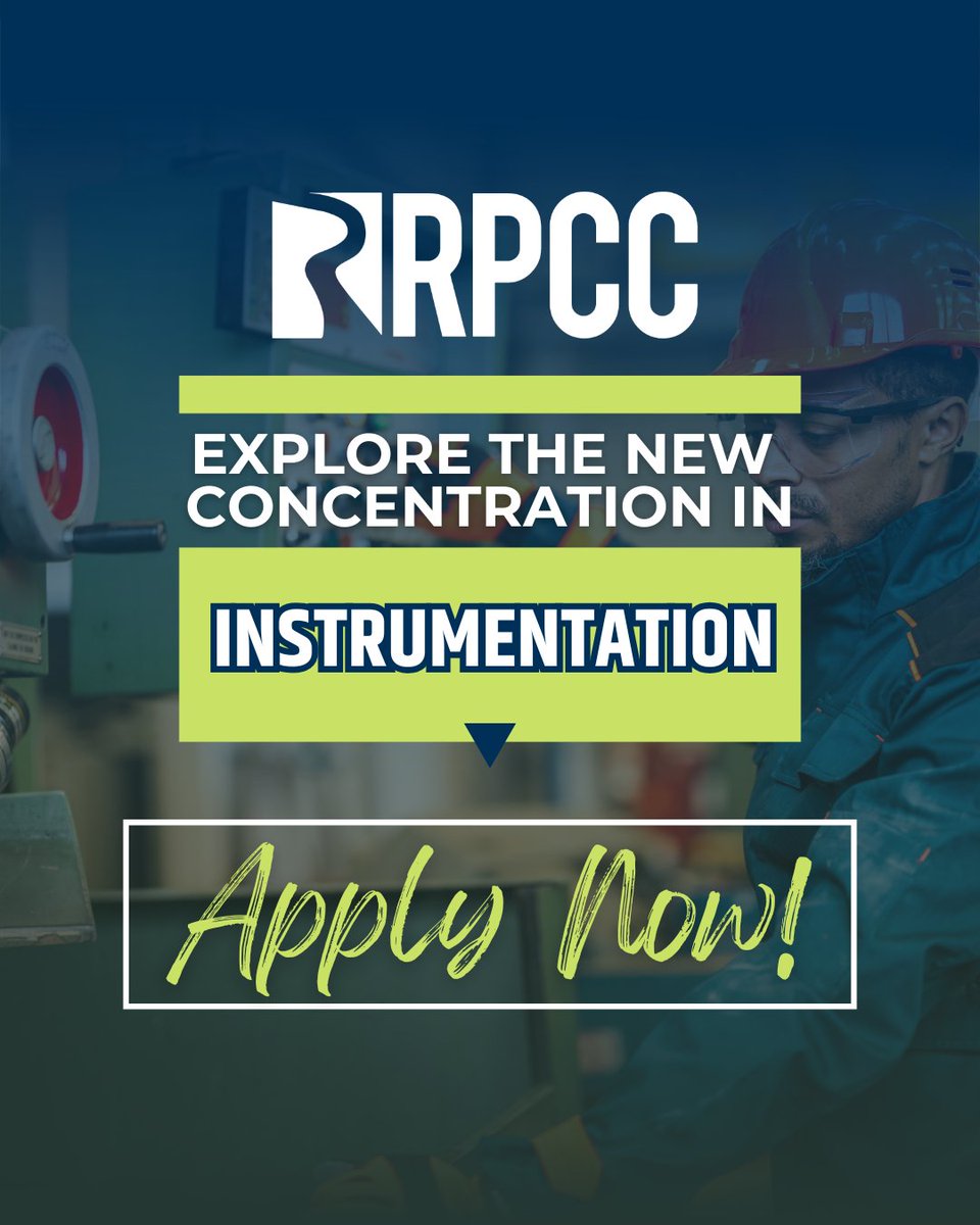 RPCC's new Instrumentation Concentration puts you on the path to success!

✅ Earn NCCER Certifications
✅ Train for careers in power generation, oil &amp; gas, &amp; renewable energy
✅ Graduate ready for immediate employment

🚀 Apply today: ow.ly/v0gI50Vtvwc