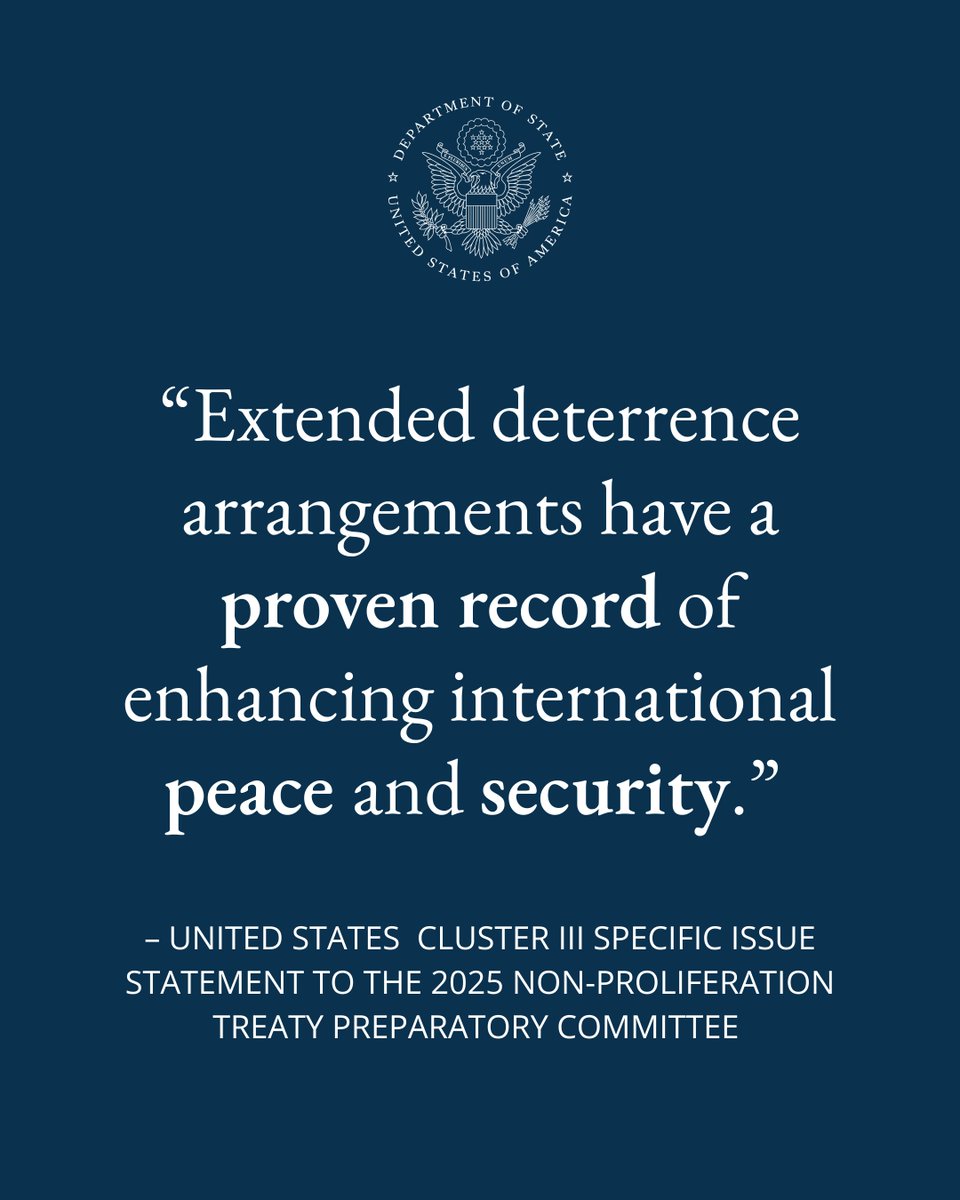 ISN Deputy Assistant Secretary Gonzalo Suarez advocates for a strengthened review process at the 2025 #NPTPrepCom. Read the U.S. statement here: state.gov/2025-preparato…