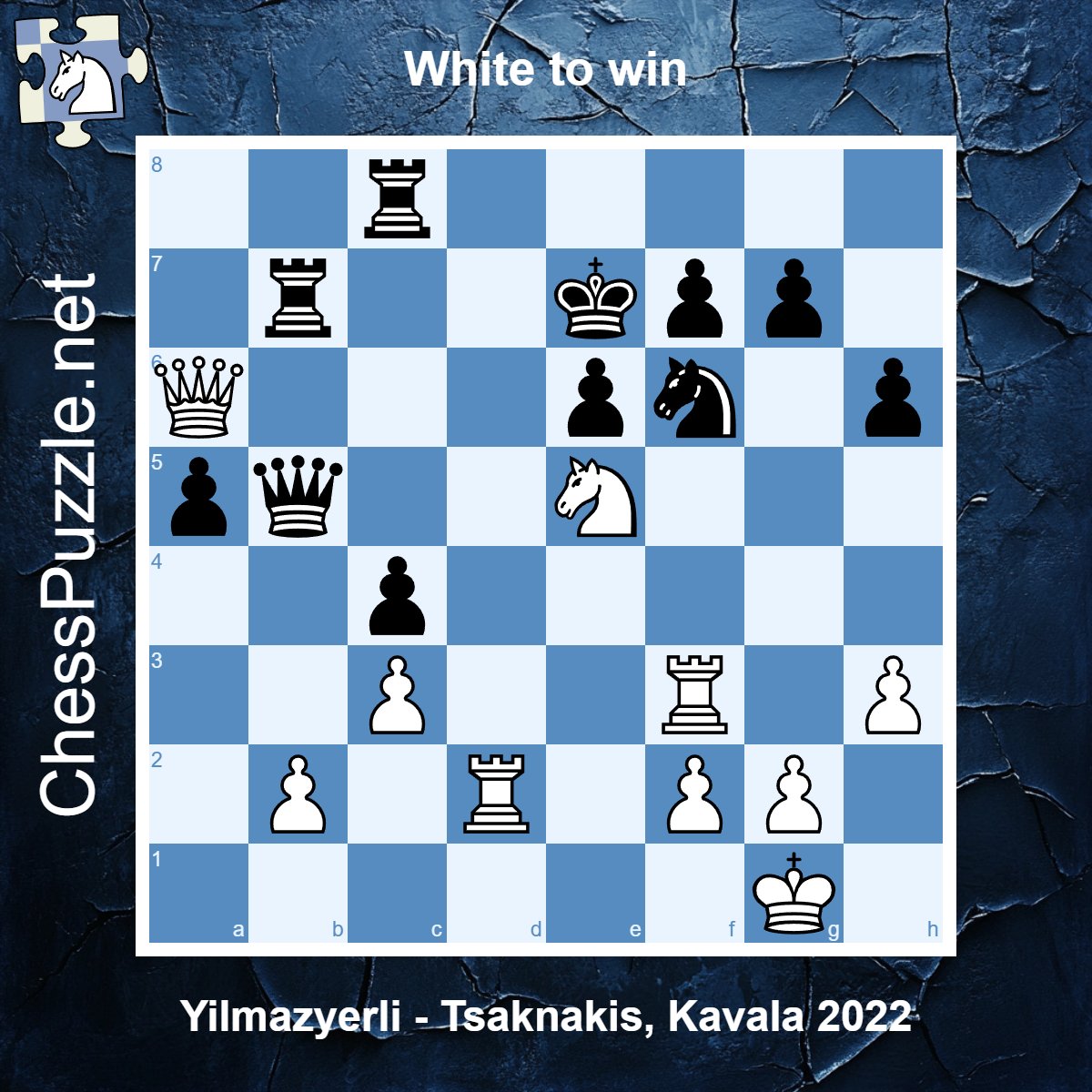 Chesspuzzle.net (@chesspuzzle_net) on Twitter photo 🏆 #Chess Puzzle of the Week 🏆
🧩: chesspuzzle.net/Puzzle/663271
📽️ by <a href="/DanielKingChess/">Daniel King</a>: youtu.be/gd0VJ0EprNU 🏆 #Chess Puzzle of the Week 🏆
🧩: chesspuzzle.net/Puzzle/663271
📽️ by <a href="/DanielKingChess/">Daniel King</a>: youtu.be/gd0VJ0EprNU