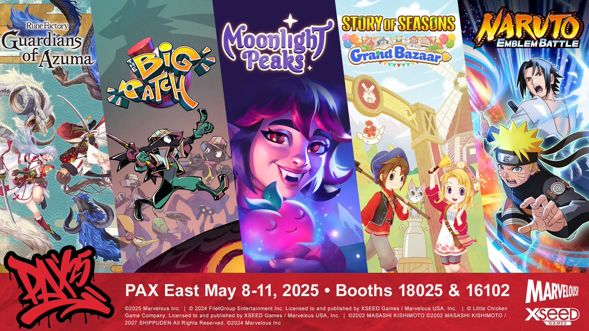 XSEED Games (@xseedgames) on Twitter photo Today is the big day! Ready to come see us? ๐
#PAXeast2025 kicks off at our booth with this year's demo lineup featuring <a href="/storyofseasons/">Story of Seasons</a>: Grand Bazaar, @runefactory: Guardians of Azuma, @moonlightpeaks, and #TheBigCatch (@filetgroup)!
Stop by Booth 18025 and learn how to Today is the big day! Ready to come see us? ๐
#PAXeast2025 kicks off at our booth with this year's demo lineup featuring <a href="/storyofseasons/">Story of Seasons</a>: Grand Bazaar, @runefactory: Guardians of Azuma, @moonlightpeaks, and #TheBigCatch (@filetgroup)!
Stop by Booth 18025 and learn how to