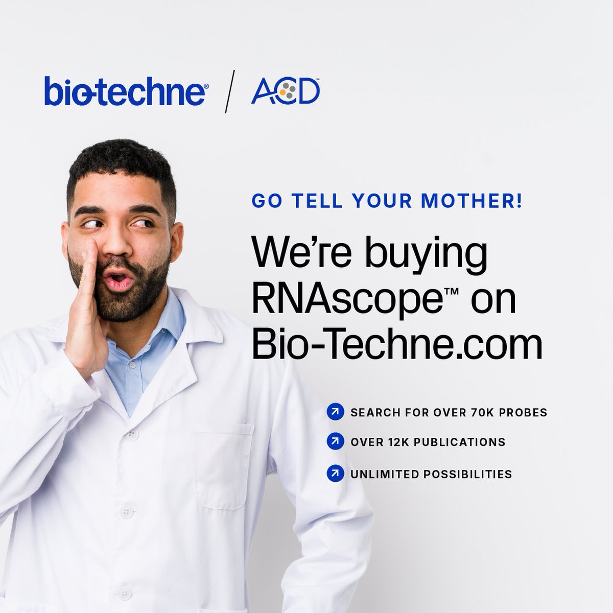 Have you heard? All your #RNAscope assays and probes are on Bio-Techne.com We’ve added an enhanced search experience, new educational content, and online-purchasing availability so you can expand your spatial research with ease.
See More Today! bio-techne.com/reagents/rnasc…
