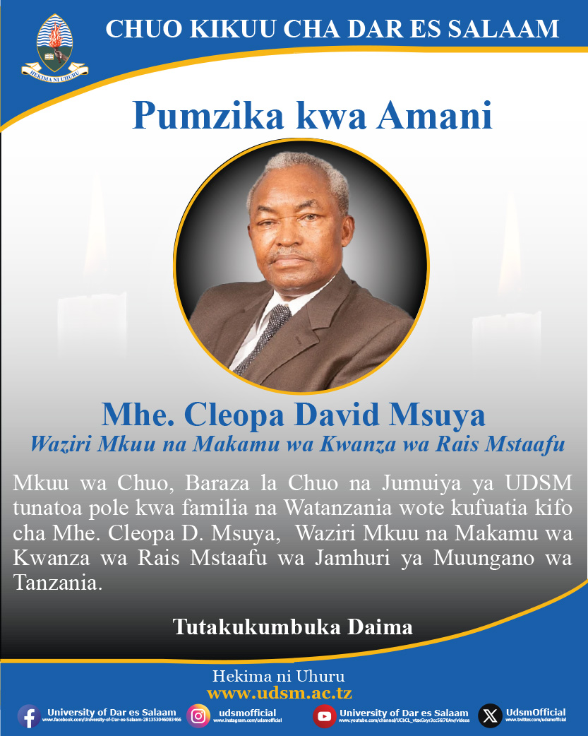 Pumzika kwa Amani Mhe. Cleopa D. Msuya