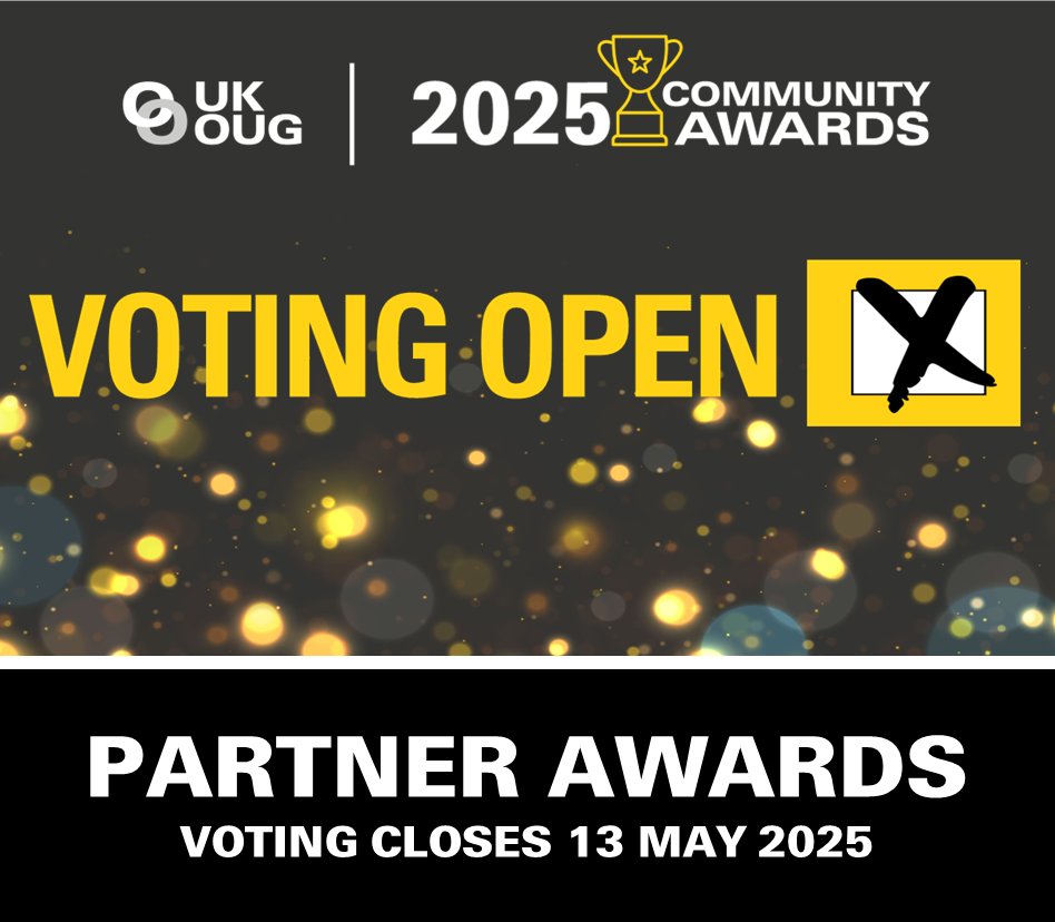 SplashBI's tweet image. If SplashBI has delivered value to your team, we’d appreciate your vote for UK Oracle User Group Community Awards 2025.
Click here to vote this year- bit.ly/4jKZBy5
Deadline to vote: 13th May
#UKOUG #OracleUsers #SplashBI #VoteNow #CommunitySupport #UKOracleUserGroup
