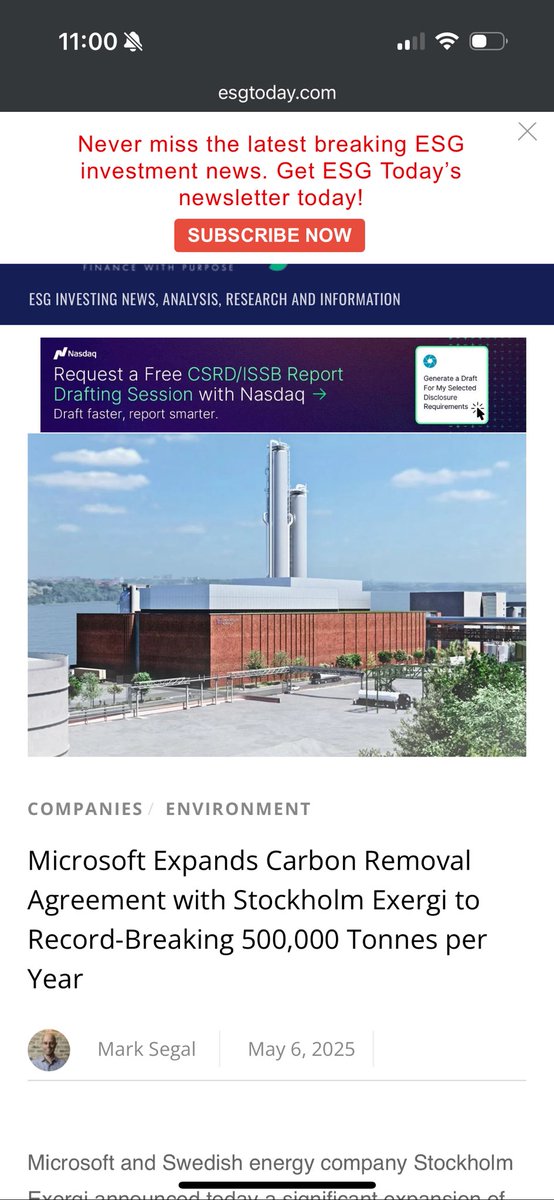 Microsoft keeps breaking carbon removal records…that previously was held, by Microsoft 

Here they add to their Exergi relationship with 500k of high quality CDR

Keep it coming